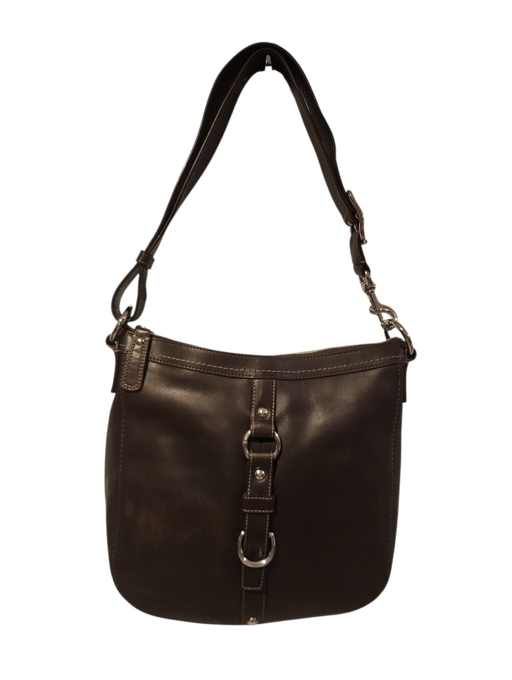 Coach Y2k Brown Leather Chelsea Buckle Shoulder Bag/ Crossbody F14018